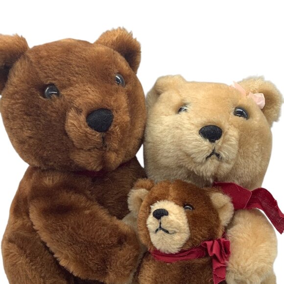 Vtg R. Dakin Three Little Bears Plush Family Trio Set Stuffed Animals 11”x11” - Picture 2 of 7